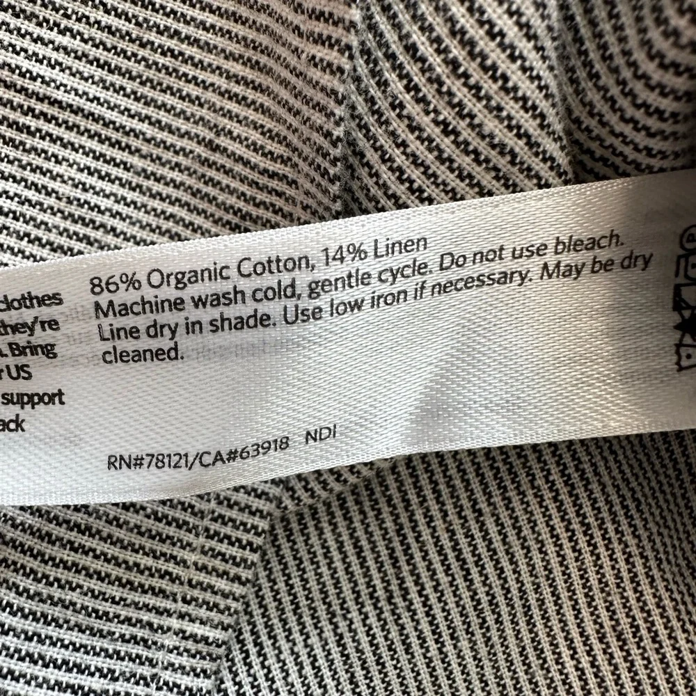 Eileen Fisher Organic Cotton Linen Ticking Stripe Shirt - Picture 8 of 10